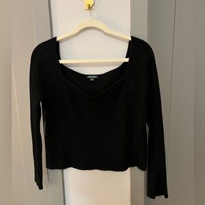 Wild Fable Black Ribbed Long Sleeve Sweater